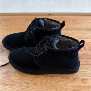 UGG Men's Black Suede Boots with Warm Lining
